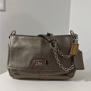 Coach Metallic Gray Shoulder Bag